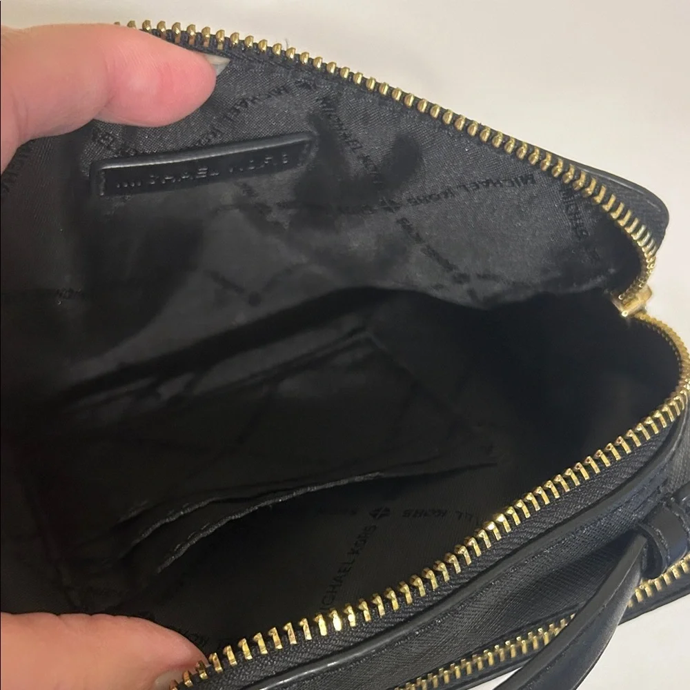 Michael Kors Black Leather Crossbody with Gold Hardware - Picture 5 of 10